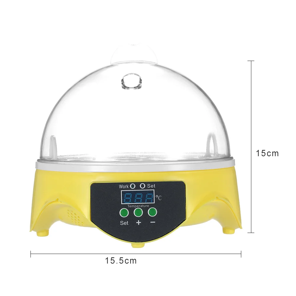 7 Eggs Mini Digital Egg Incubator Hatcher Transparent Eggs Hatching Machine Auto Temperature Control for Chicken Duck Bird Eggs