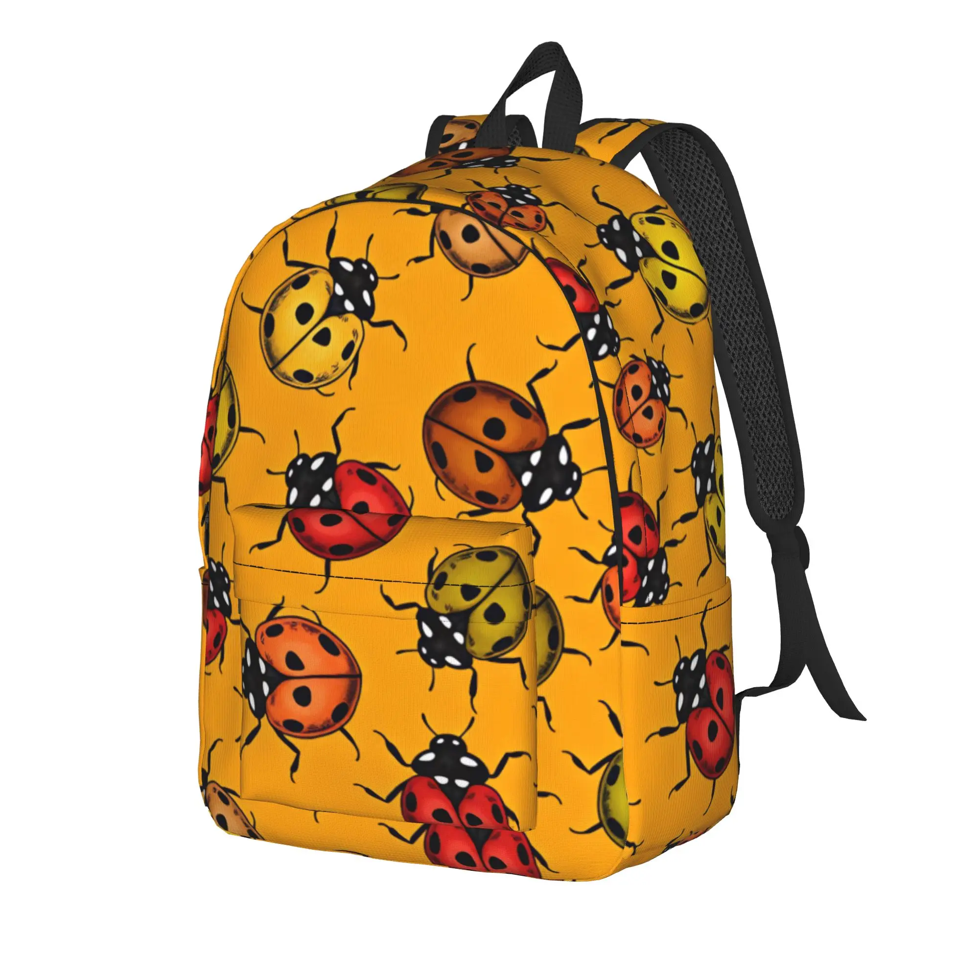 Colorful Ladybugs Backpack  Teen Polyester College Backpacks Print Leisure High School Bags Rucksack