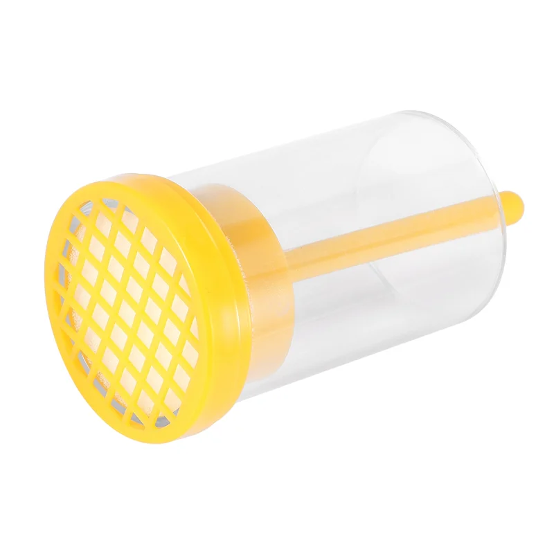 MAKE-Plastic Queen Bee Marking Cage Marker Bottle W/ Plunger Beekeeping Equipment For Capture The Queen Bee Without Hurting It