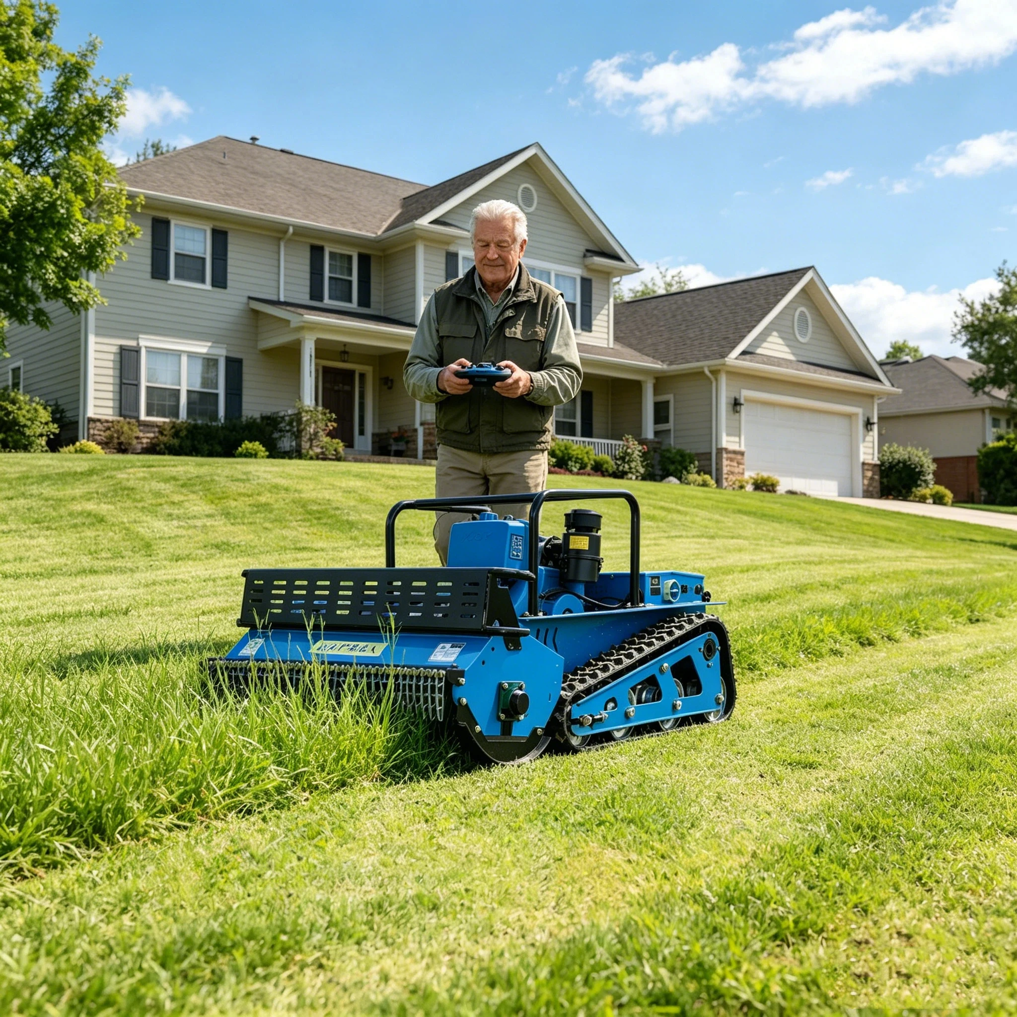 

Customized Low Noise Tracked Diesel Lawn Mower Remote Control Durable Grass Cutter CE EPA Certified Thick Blades Long Life