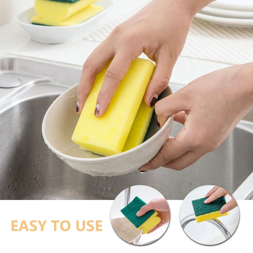 10 Pcs Tableware Sponge Scrubbing Pad Flatware Sponges Scrubber for Pots Cleaning