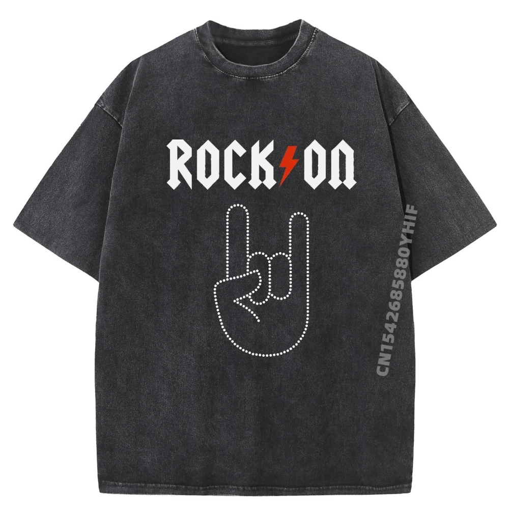 

On Gothic Devil Horn Hand Mens Clothing Printed T Shirt Homme T-shirt Washed Graphic Tee Mens Clothing Hip Hop