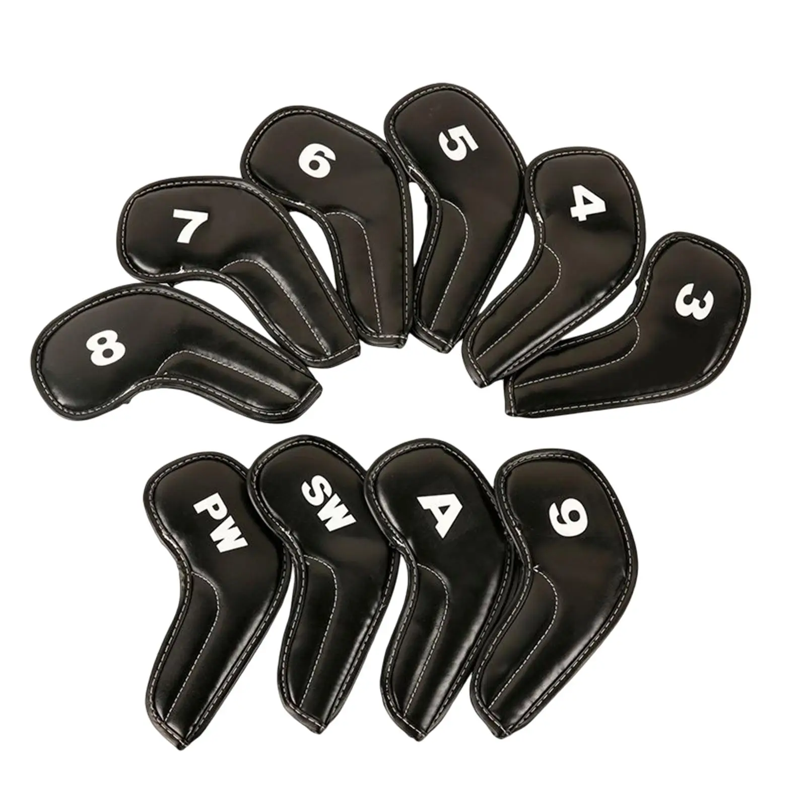 10Pcs Thick Golf Iron Headcovers Set Golf Club Headcover 3-9 P A S Training