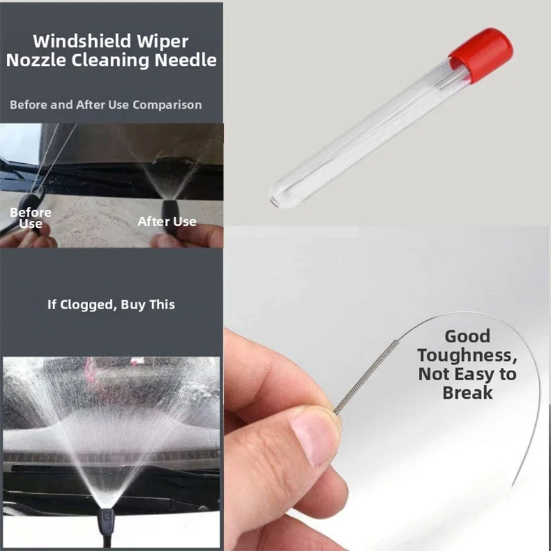 Car windshield wiper nozzle, shower head, cleaning brush, cleaning needle, flower vase cleaning, drain cleaner