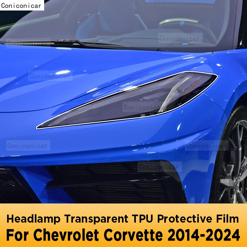 

For Chevrolet Corvette 2014-2024 Car Exterior Headlight Anti-scratch Front Lamp Transparent TPU Protective Film Accessories
