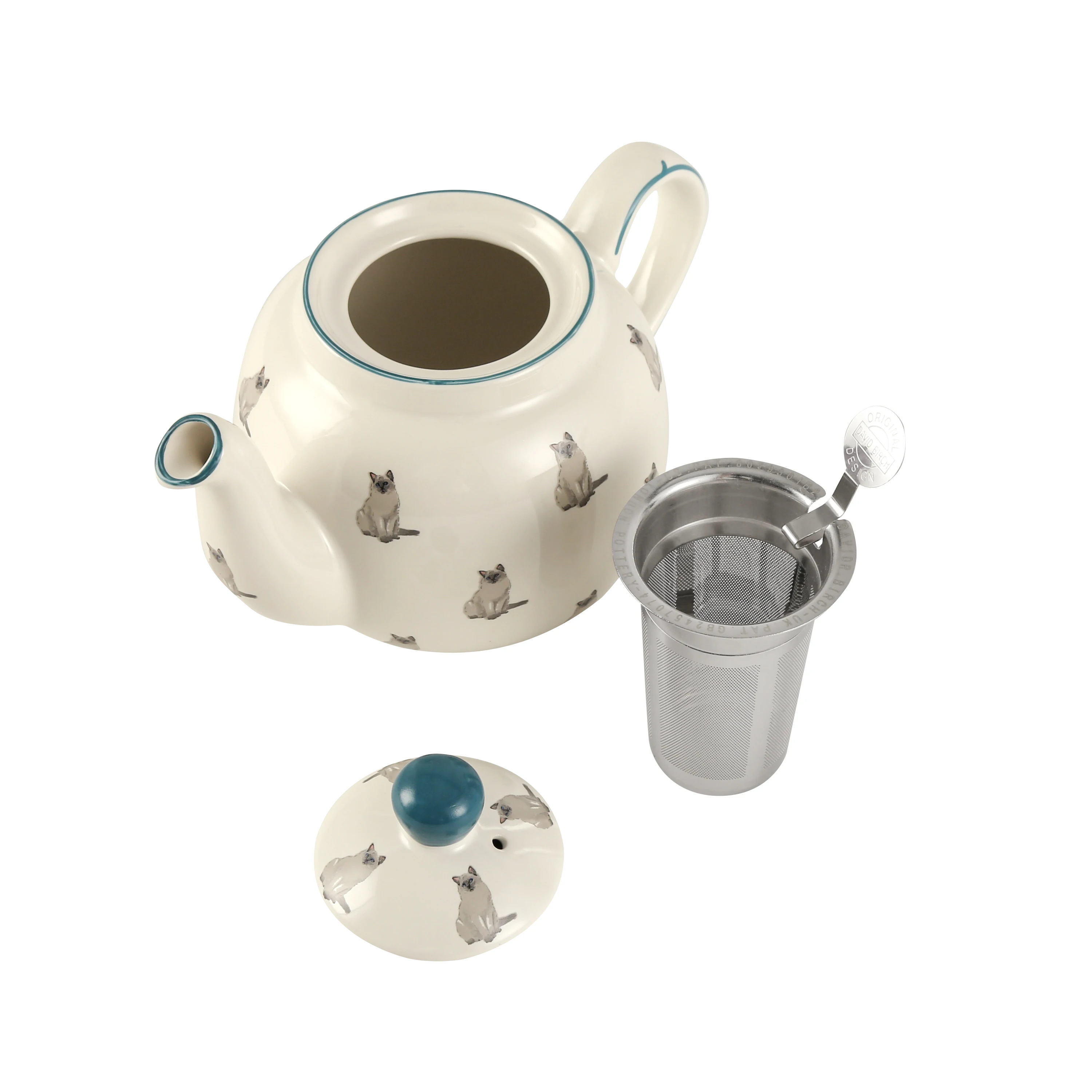 London Pottery 600ml/1200ml cat Animal ceramic teapot with infuser welding kettle tea maker porcelain tea pot