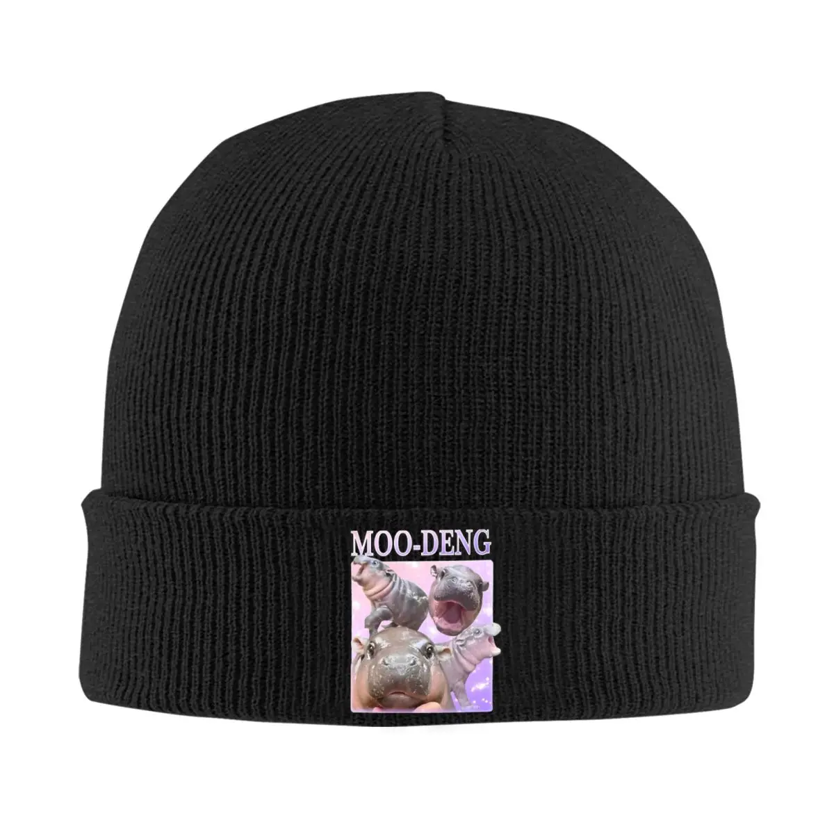 Moo Deng The Famous Pygmy Knitted Caps Women's Men's Beanie Winter Hat Acrylic Warm Cap