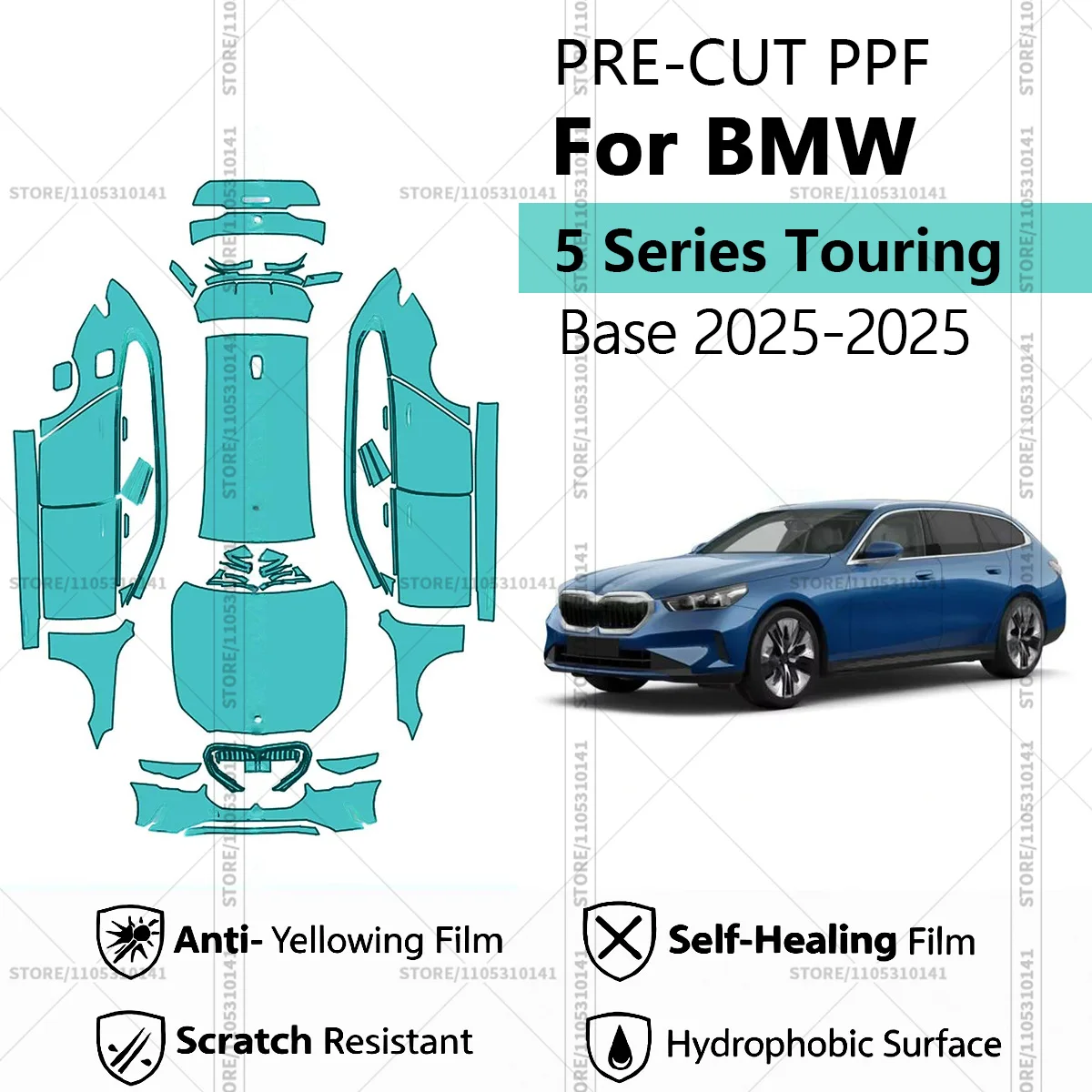 

Pre-Cut Paint Protection Film PPF Transparent Car Film Automotive PPF For BMW 5 Series Touring Base 2025-2025 Full Vehicle