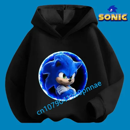 

Kawaii Sweatshirt Boys Girls Spring Fashion Top Kids Clothes Gifts New Sonics Hoodies for Children Anime Cartoon Figures Printed