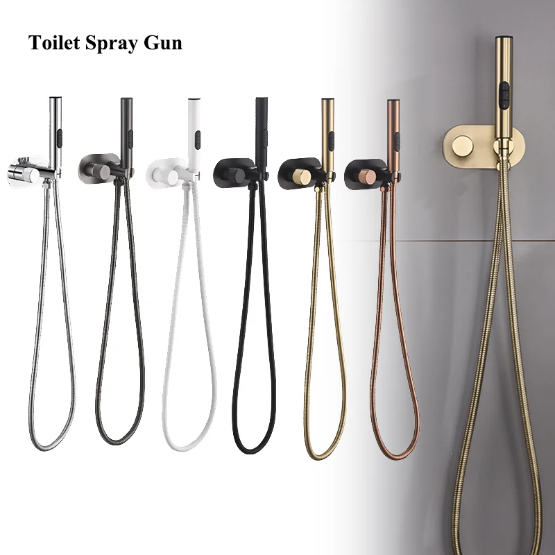 

High Quality Three-function Bath Faucet Brass Sanitary Spray Round Faucet Hot Cold Water Mixer Toilet Bathroom Bathroom Shower
