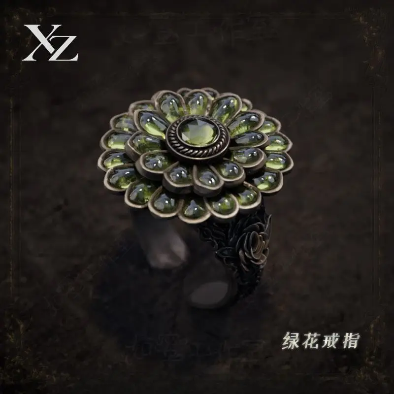 Premium Durable Old Man Ring Green Flower Design Ins Fashion Accessory For 2022 Hot Sale Dark Souls 3 Soul Series