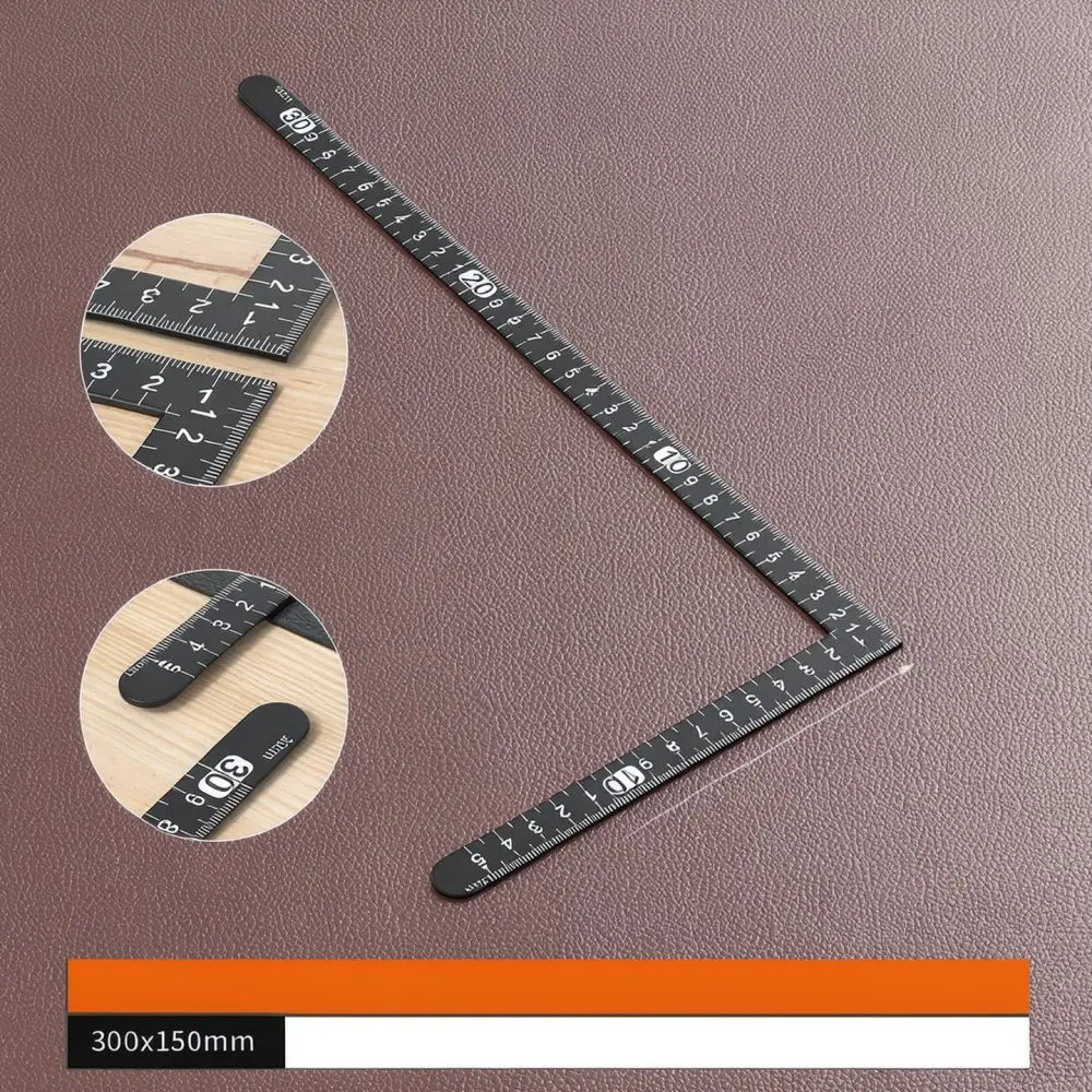 For For KOSLO Square Ruler Mini Right Angle Metric Measuring Device Carbon Steel Tool For Leather Cutting Carpentry