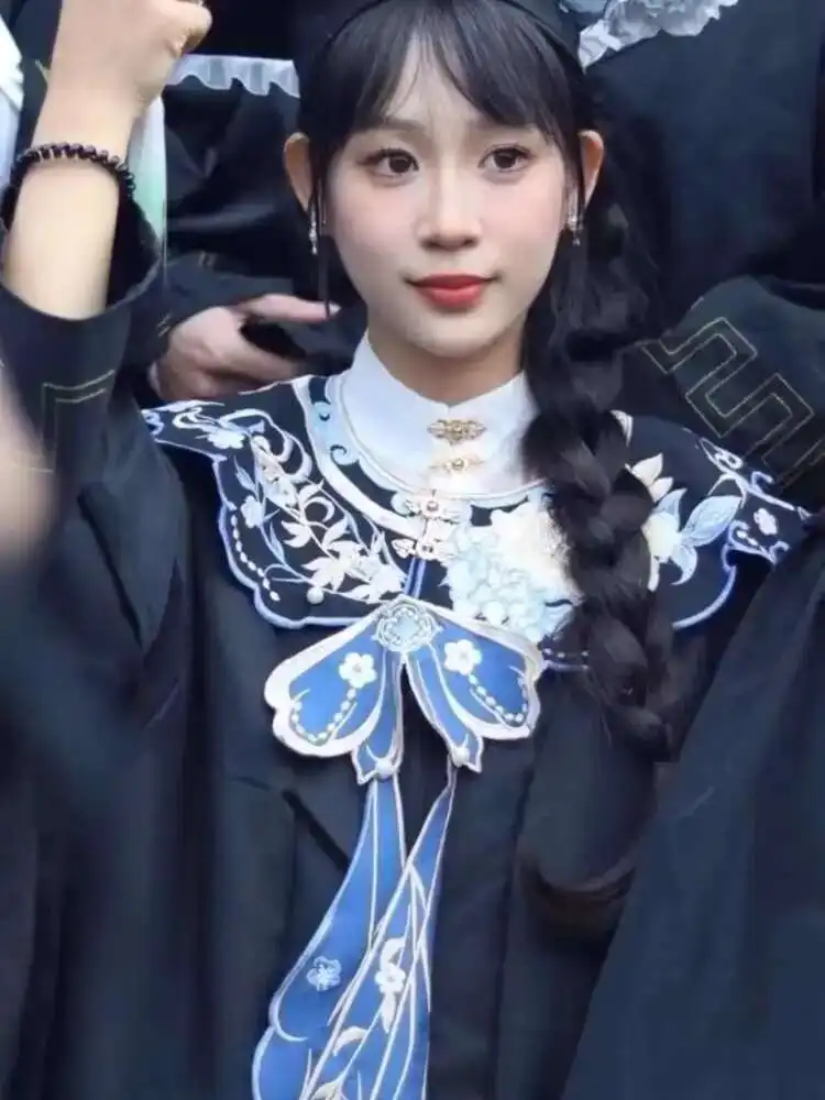 

New Chinese Style Cloud Shoulder Academic Dress Graduate Graduation Photo Ming System Butterfly Collar Accessories Shawl Student