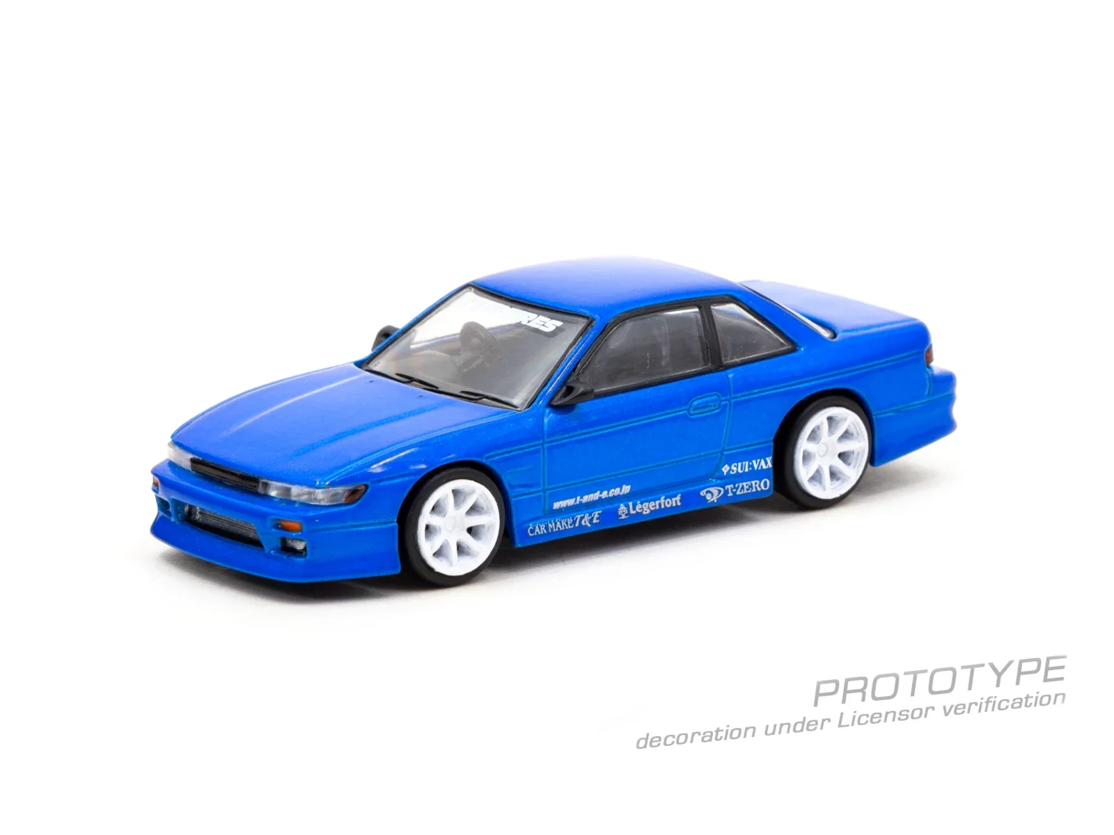 

Tarmac работает 1:64 VERTEX Silvia S13 синие металлические шины TOYO, литые модели автомобилей