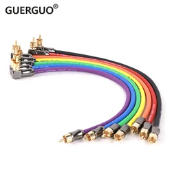 1PC 90 Degree RCA to Straight RCA Cable Jack Audio Cable RCA Stereo Aux Wire for TV CD DVD VCD Radio Sound Amplifier Console