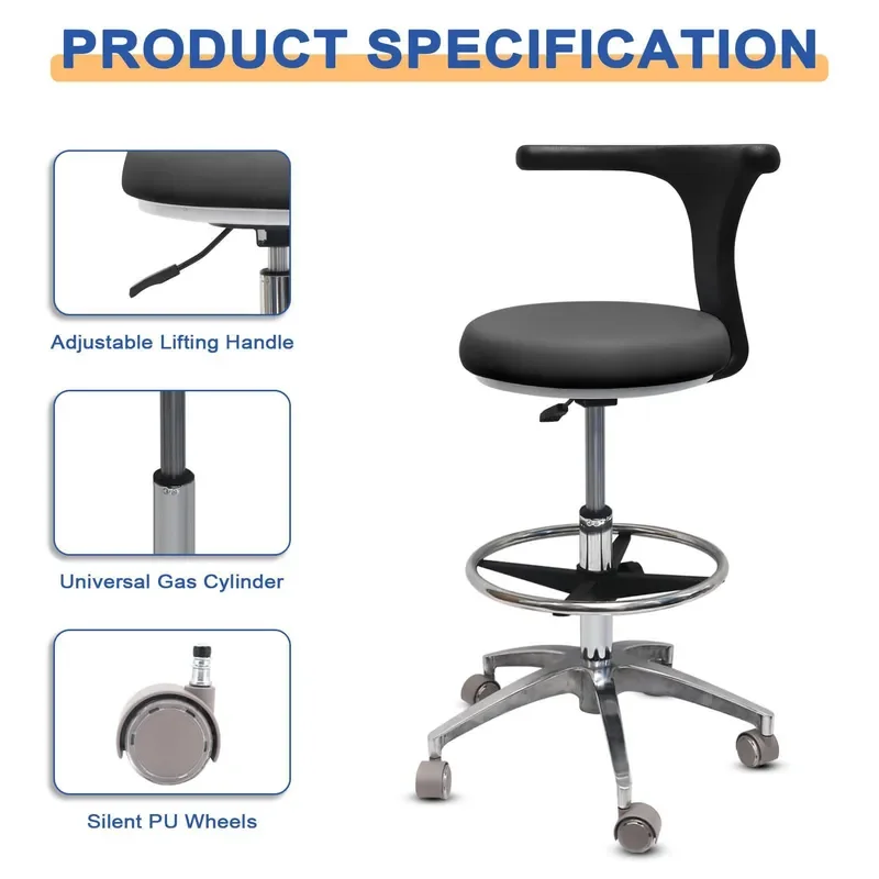 Modern Dental Assistant Chair Seven Character Armchair Rotating Lift Stool for Dentist Nurse Clinic Furniture Simple Design