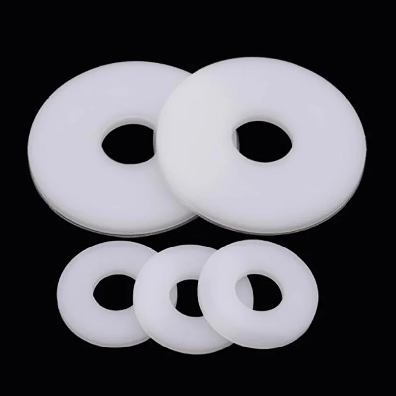White Flat Nylon Plastic Washer Plane Spacer Insulation Gasket Ring M2 M2.5 M3 M4 M4 M5 M6 M8 M10 M12 M14 M16 M18 M19