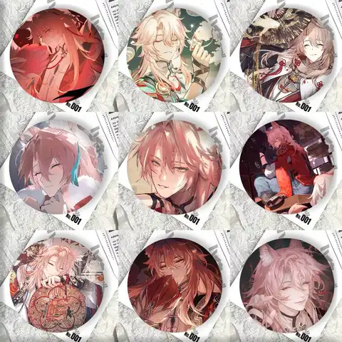 Hot Anime Game Honkai Star Rail Jiaoqiu  Badge Tinplate Round Laser Cartoon Brooch Clothes Backpack Accessories Lapel