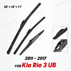 Wiper Front & Rear Wiper Blades Set For Kia Rio 3 UB Hatchback 2011 - 2017 Windshield Windscreen Window Brush 26