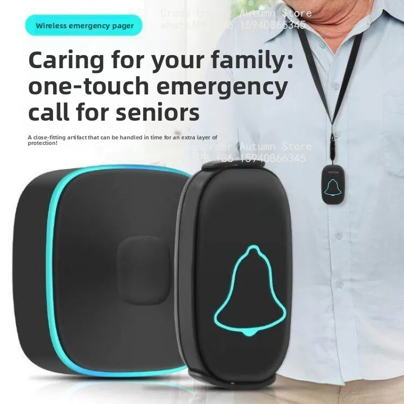 Bracelet watch beeper, wireless waterproof long-distance elderly patient one-click emergency beeper Without battery