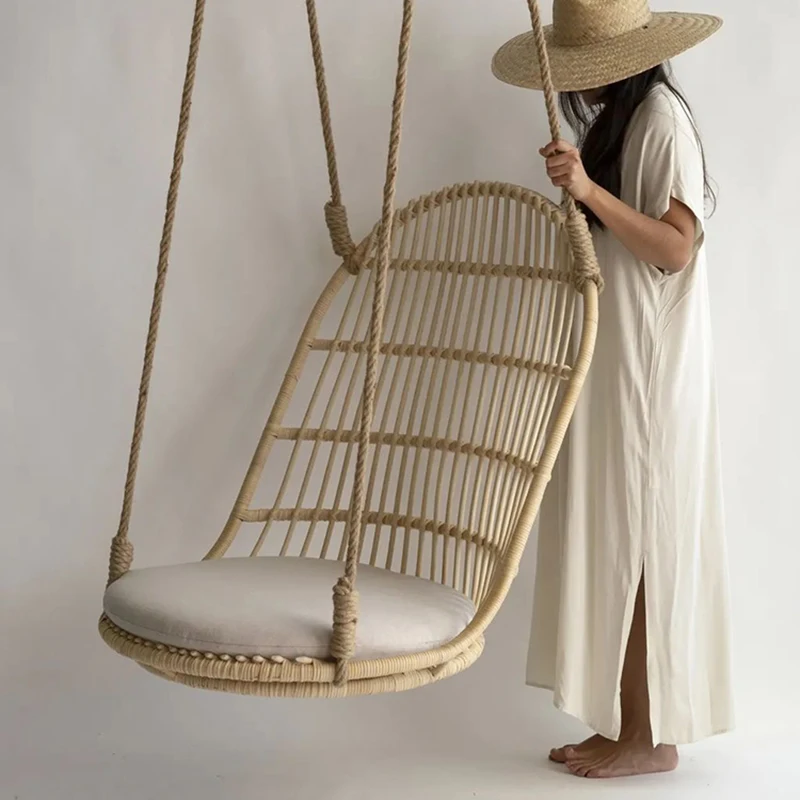 

Nordic True Vine Hanging Basket Rattan Chair Natural Homestay Balcony Adult Rocking Chair Hanging Chair Leisure Home