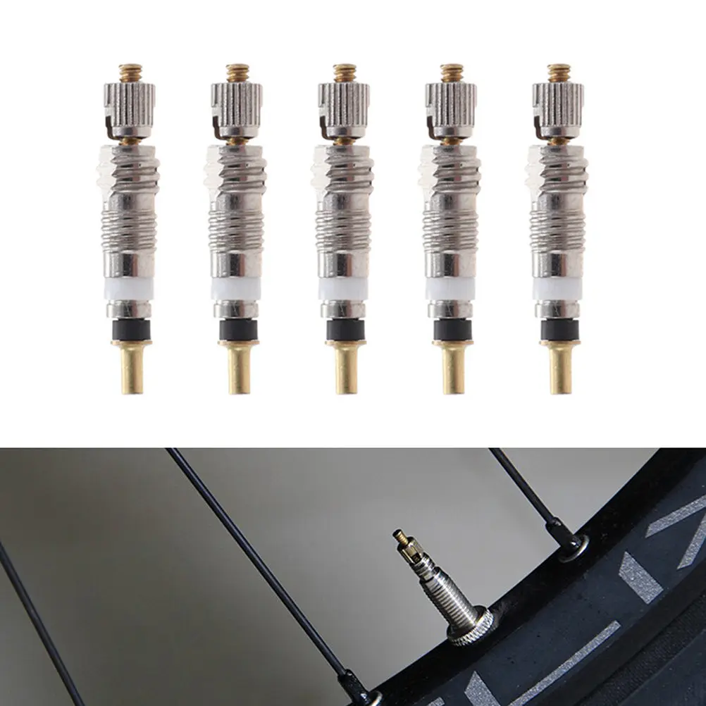 

10Pcs Presta Tire Stem Core Copper Nickel-Plated Stop Air Leak Replaces Old Valve for Tubeless Road Bike Core Replacement