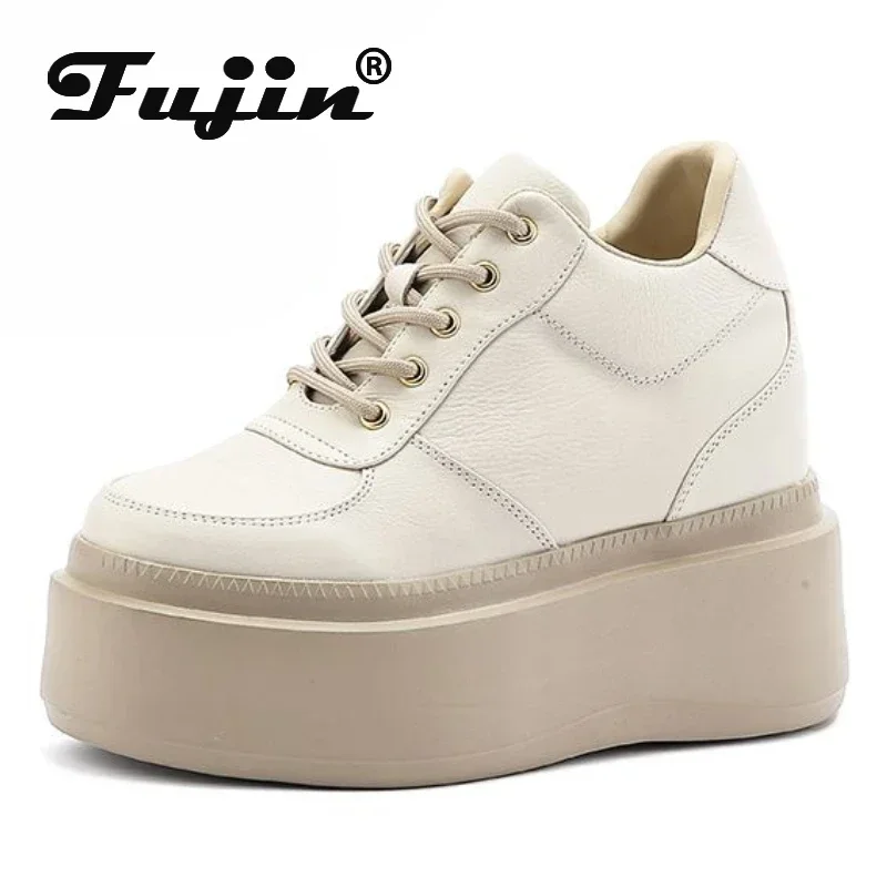 

Fujin, 10 см, 12 см, 14 см, новая брендовая осенняя дышащая весенняя обувь из свиной кожи для папы, модная удобная обувь на танкетке
