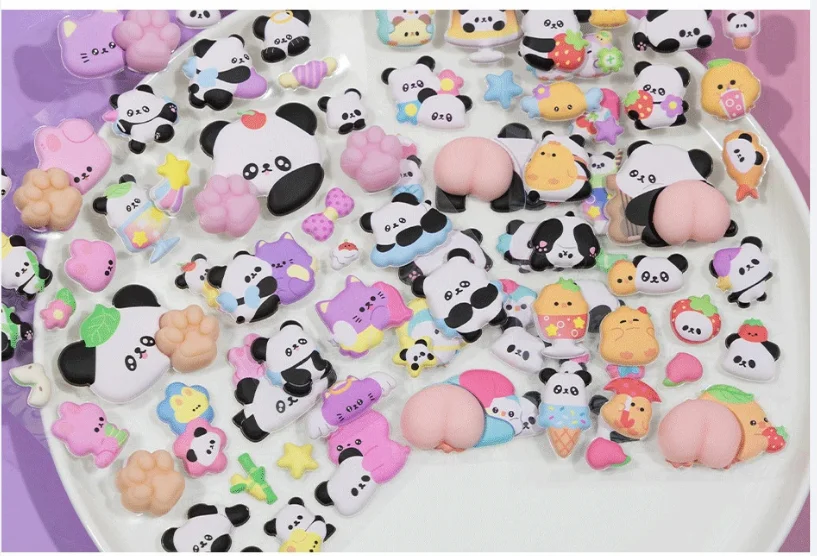 Three-dimensional Small Nose Ga Cartoon Foam Rabbit Cat Claw Ass Decompression Hand Account Decoration Diary Children Sticker