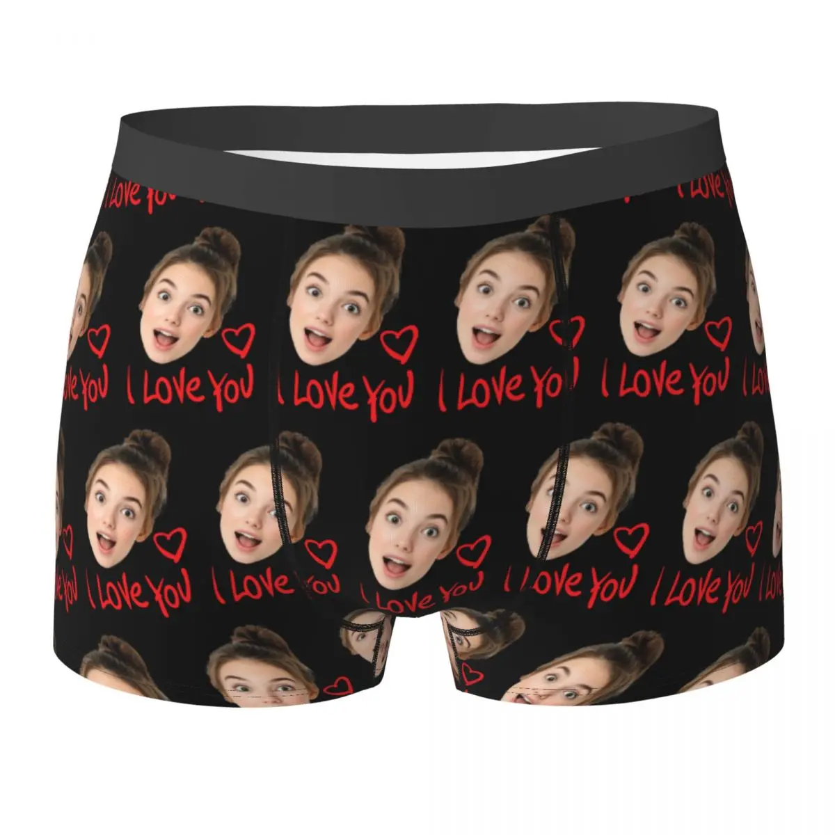 

Custom Face Fashion Woman I Love You Boxers Shorts Panties Male Underpants Breathable Mother's Day Briefs Underwear