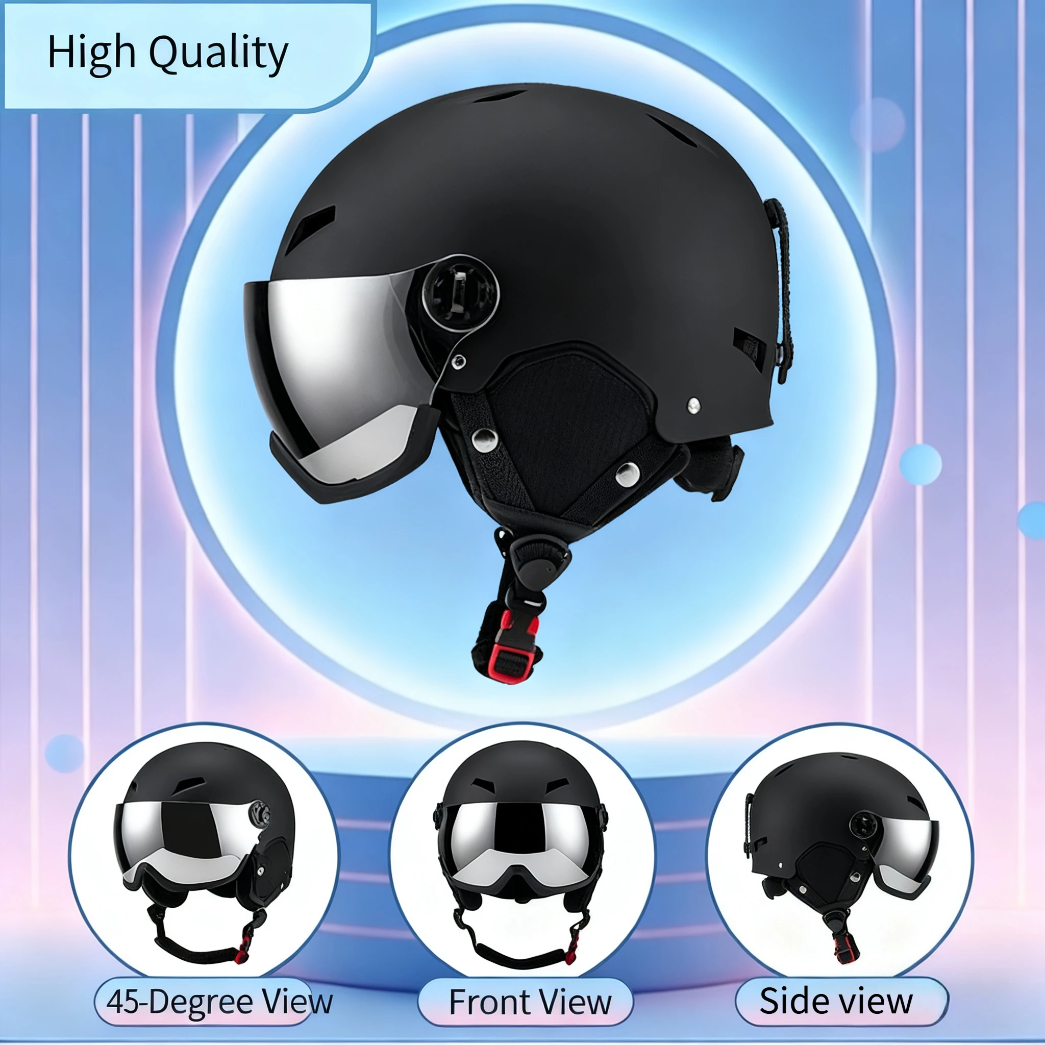 

Fanceey Adult Protective Ski Helmet Winter Anti-drop Men's Snow Helmet with Snow Mirror Warm Ski Women's Helmet Outdoor Sports