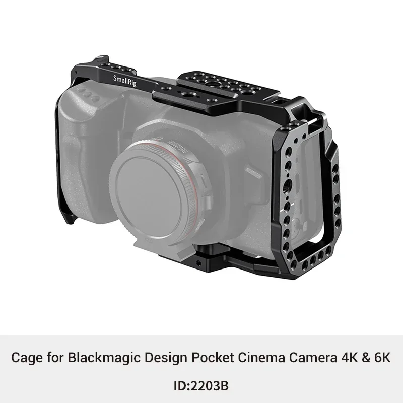 

SmallRig Camera Cage For 4K 6K Quick Release For Blackmagic Design Pocket Cinema 4K Cage With Nato Rail Could Shoe Mount 2203B