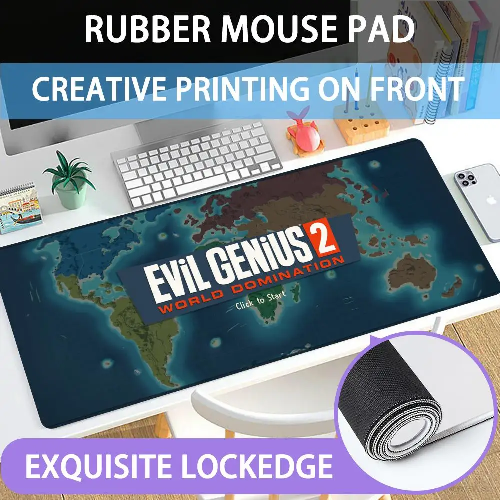 

Mouse Pad Large rubber mouse pad with lock edge computer gamer HD Evil Genius printing desk pad keyboard pad