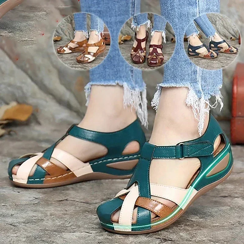 Fashion Women Sandals Waterproo Sli on Round Female  Slippers Casual Comfortable Outdoor Fashion Sunmmer Plus Size Shoes Women