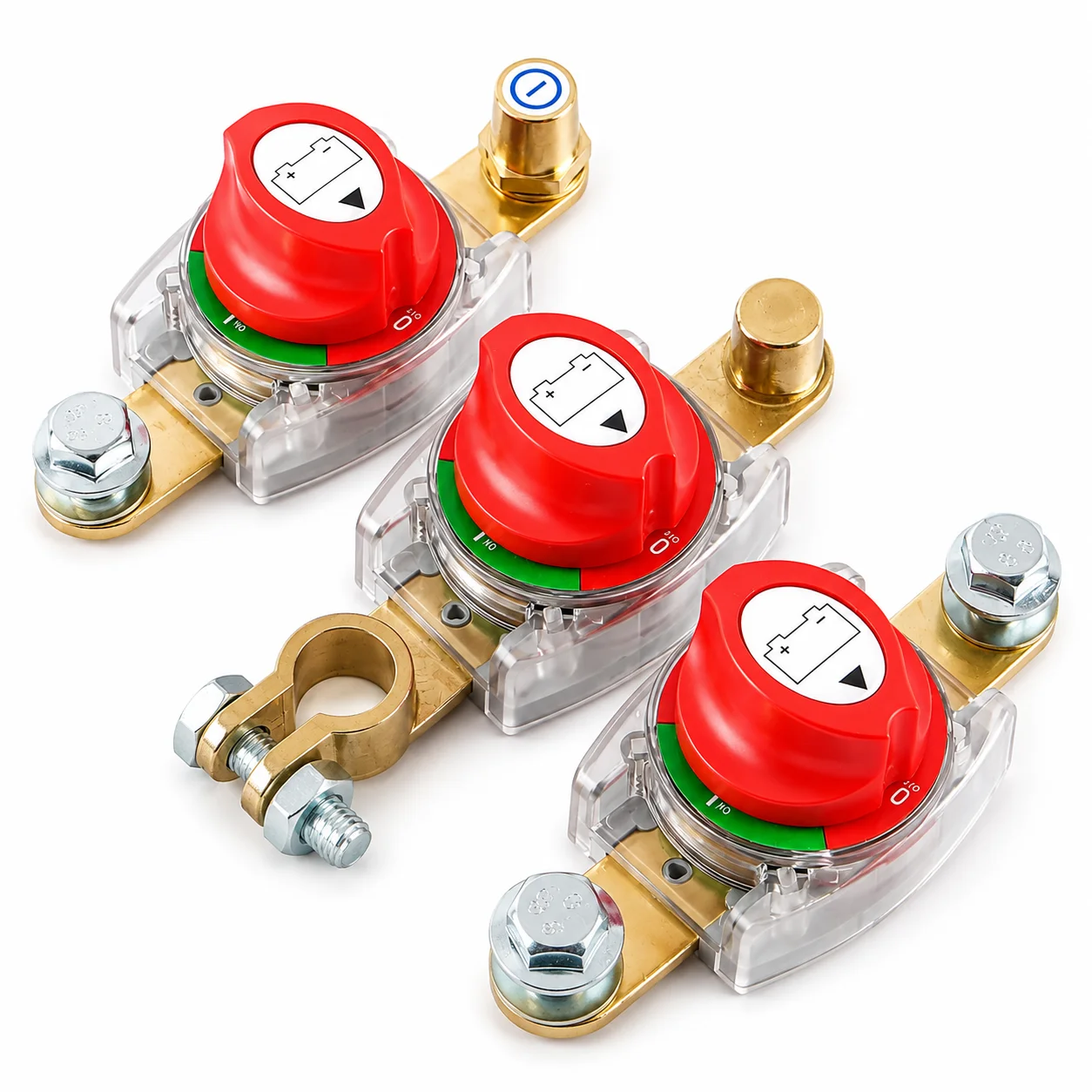 12-48V Transparent Car Battery Isolator Disconnect Rotary Switch 275A On/Off Power Cut Master Switch for Car RV Boat