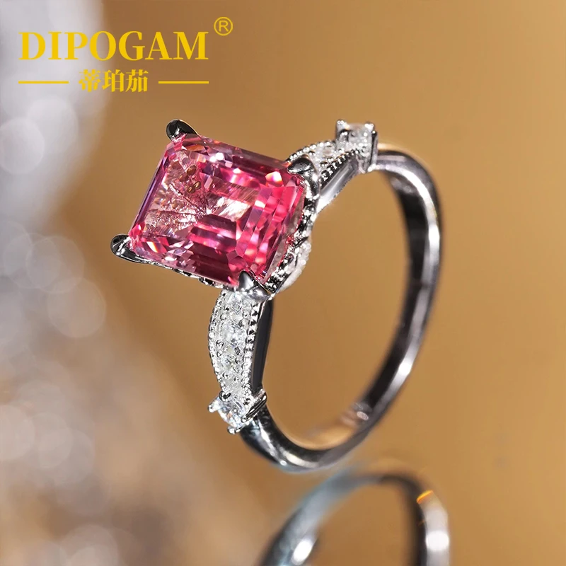 

Jewelry Ruby Papalacha Ring Pink Gemstone Pink Diamond Luxury Wedding Gift Women's Fashion Jewelry Ring