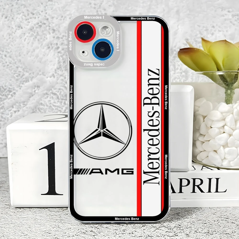 Sport-Benzs-Car-Mercedes-A-MGs Etui na telefon do iPhone 15 14 13 12 11 Pro Max Mini XS X XR SE 7 8 Plus Miękki pokrowiec z aniołowymi oczami