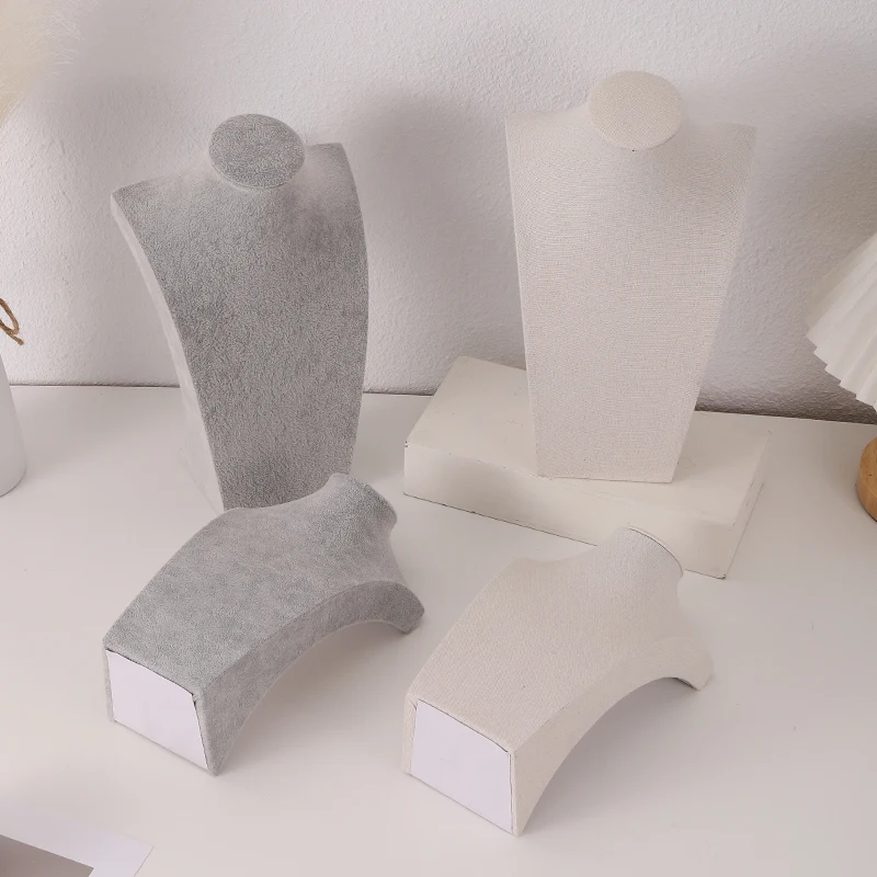 

Mannequin Linen Velvet Necklace Pendant Chain Jewelry Bust Neck Display Stand Holder Mannequin Necklace Pendant Window Display