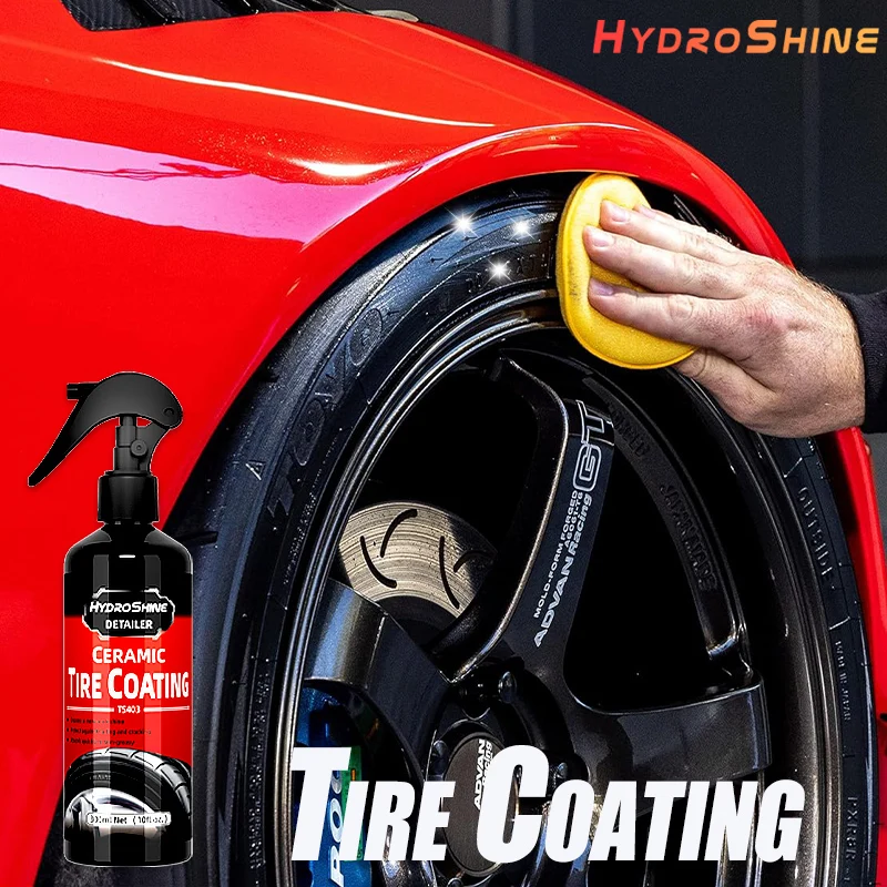 Hydroshine Ceramic Tire Coating Shine Spray Tyre Gloss Plastic Rubber Wheel Restorer  Long Lasting Hydrophobic Cleaner Seal Wax