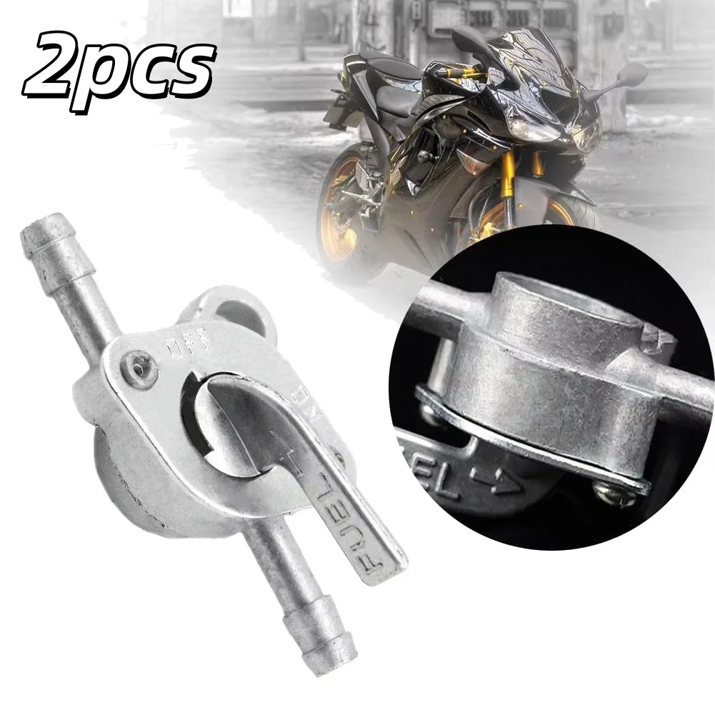 2 Peças Válvula de Combustível de Alumínio com Diâmetro Externo de 6mm, Interruptor Liga/Desliga para Motocicleta, Moto de Trilha, Quadriciclo, Cortador de Grama - Substituição de Válvula de Tanque de Gasolina