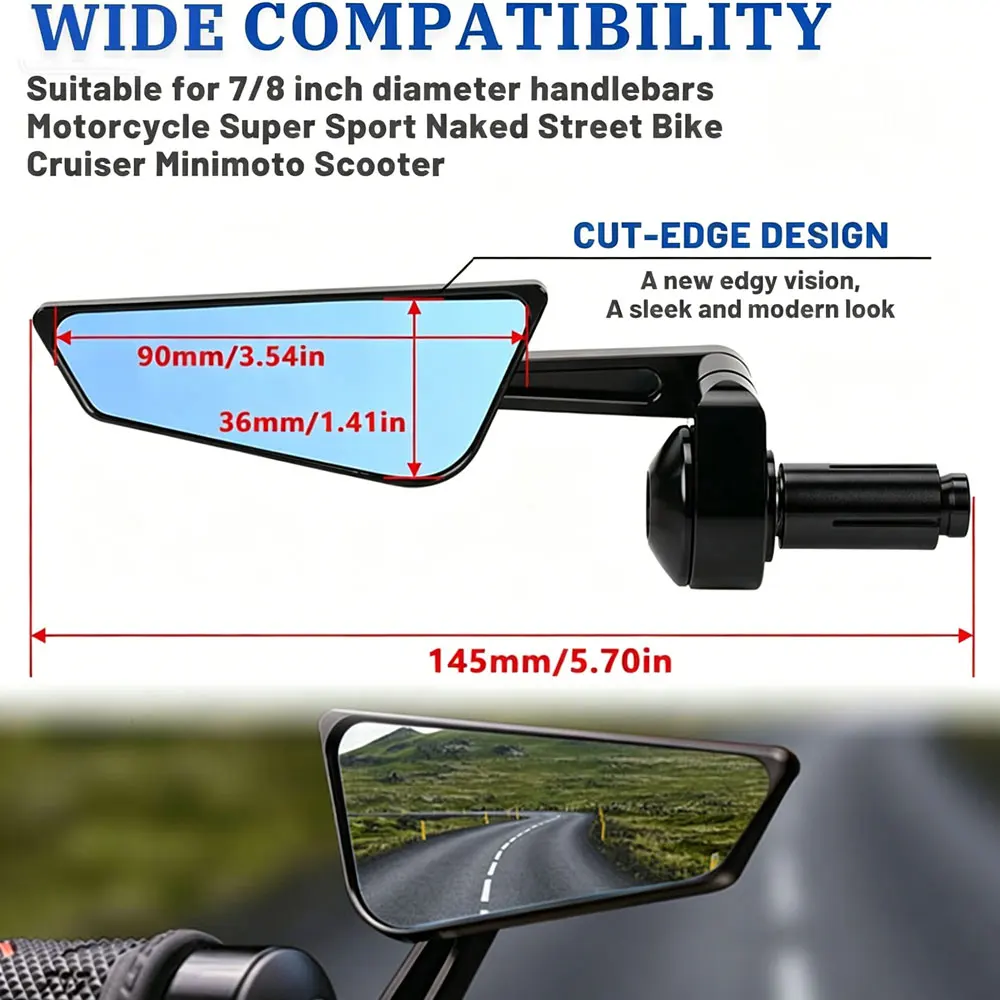 For Universal New Motorcycle Rearview Mirrors Scooter Bar End Handlebar Mirror Rear View Mirror Accessories