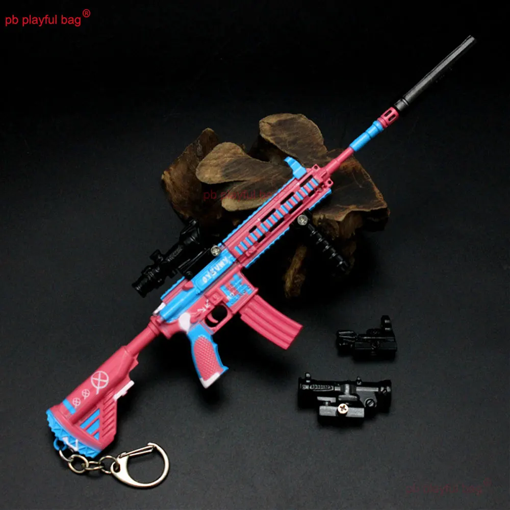 24 cm Rosa Summon M416 Legierung Gun Modell Gewehr Schlüsselbund Spiel Metall Anhänger Action-figuren Dekoration Sammeln Kinder Spielzeug Geschenk ZG125