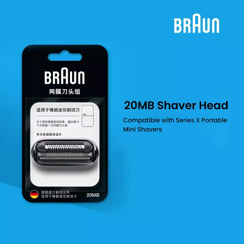 

Braun 20MB Shaver Head Compatible with X series M1011 Mini Shavers Compatible with: Braun X series M1011/1102 mini shavers ﻿ ﻿
