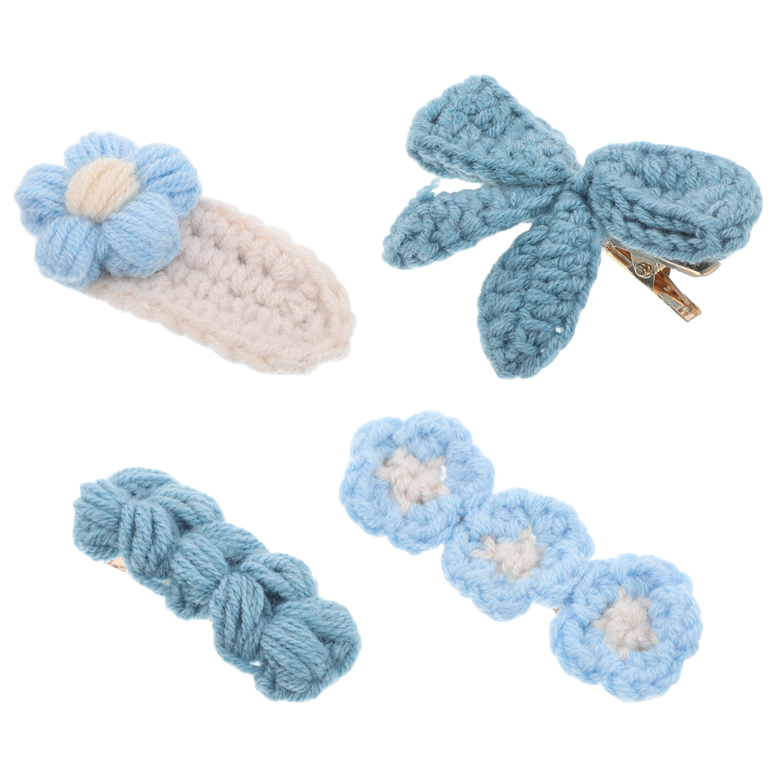 

4Pcs Wool Bow Hair Clips Lightweight Secure Design for Toddler Girls Women Autumn Winter Bows Barrette Side Baby Accessories