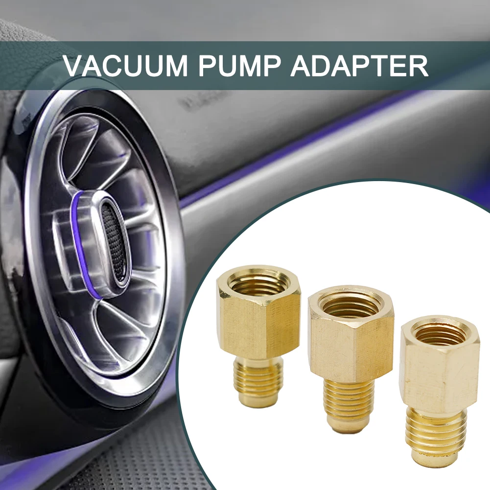 Vacuum Pump Adapter For R134a Hvac Pump R12 System 3PCS Brass R410a Refrigeration Service Straight Vacuum Useful