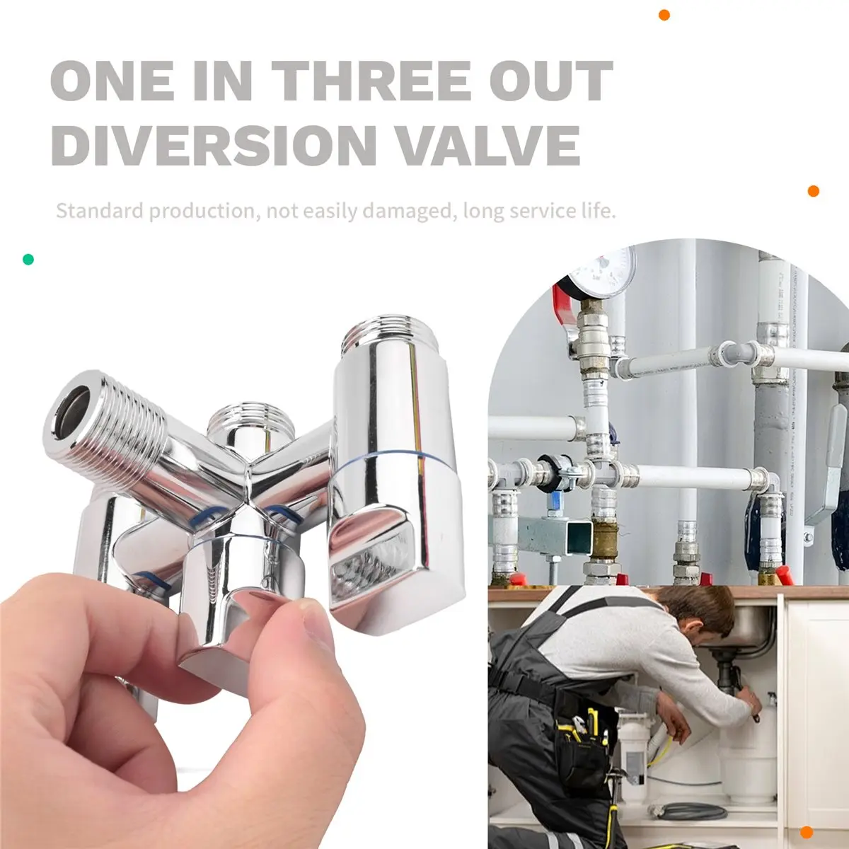 howhow 3 Way Angle Valve Improve the Functionality of Your Home or Commercial Spaces with the Three Way Diverter Valve,A