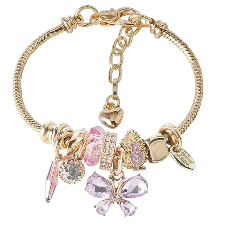 

DS Charm Bracelets for teen girls exquisite cute cartoon friendship bracelet Gold Stainless Steel Bangle birthday Gift box Adju