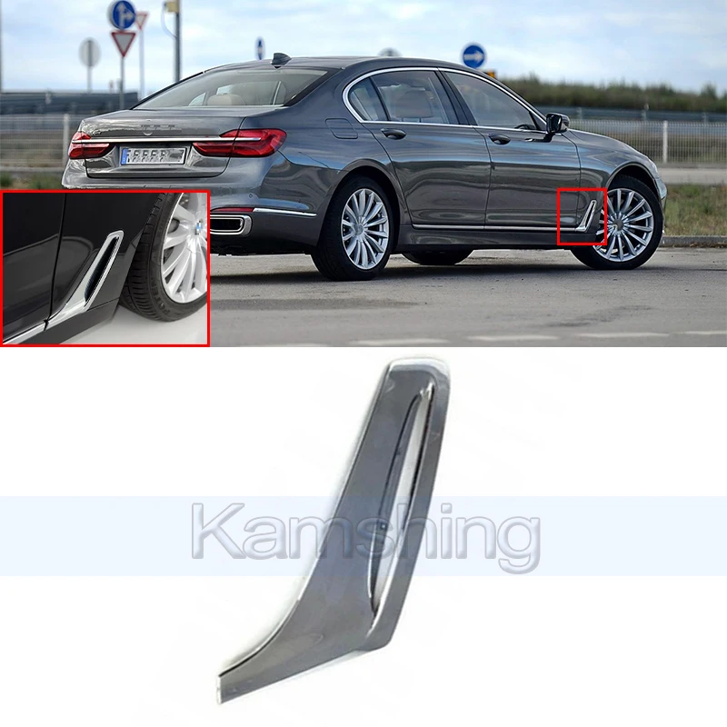 

Kamshing Front Fender Side Vent For BMW 7 Series G12 2015-2018 Fender Mudguard Strip (Electroplate)