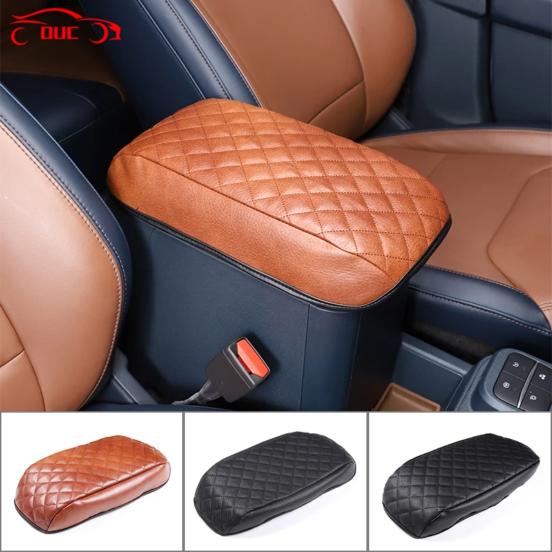 

PU Leather Car Center Console Armrest Box Cover Trim Protection Pad For Ford Maverick 2022 Auto Interior Accessories