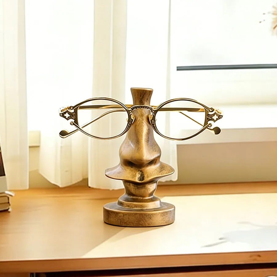 Big Nose Eyeglass Display Stand, Vintage Creative Desktop Glasses Storage Holder, Luxury Cute Cartoon Home Table Decor Gift - view 3