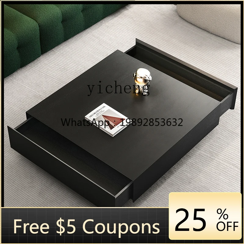EE minimalist light luxury simple modern coffee table square coffee table living room short coffee table